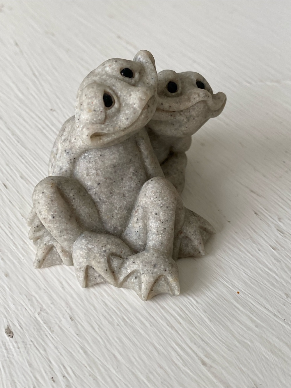 Vintage Quarry Critters Speckled Ceramic Frog Couple Figurines "Fric & Frac" - Picture 3 of 6